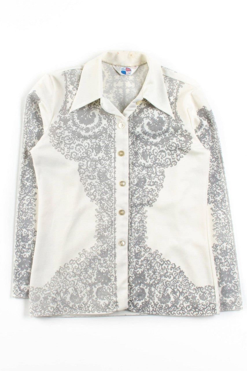Vintage Fractal Floral Button Up Shirt