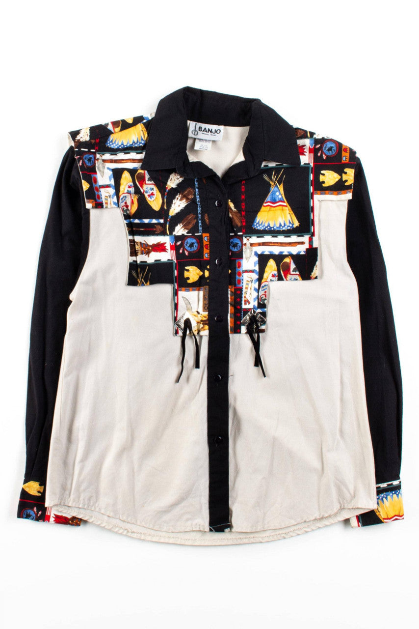 Vintage Southwestern Native American Button Up Shirt