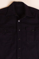 Vintage Navy Wool Button Up Shirt  (1980s)