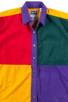 Vintage Harlequin Color Block Button Up Shirt