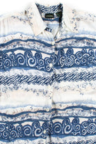 Vintage Blue Waves Button Up Shirt