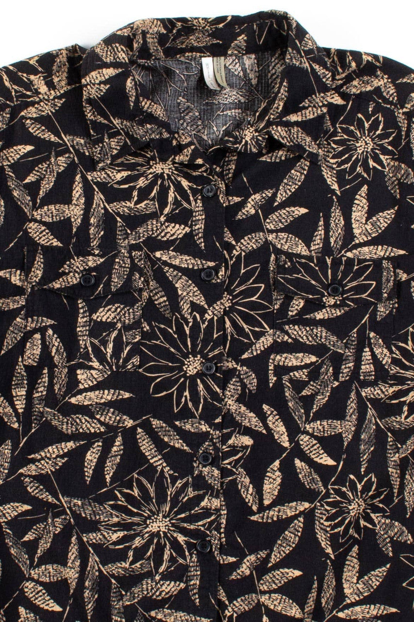 Gold Leaves Button Up Shirt