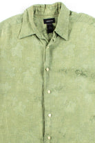 Green Leaf Silk Button Up Shirt