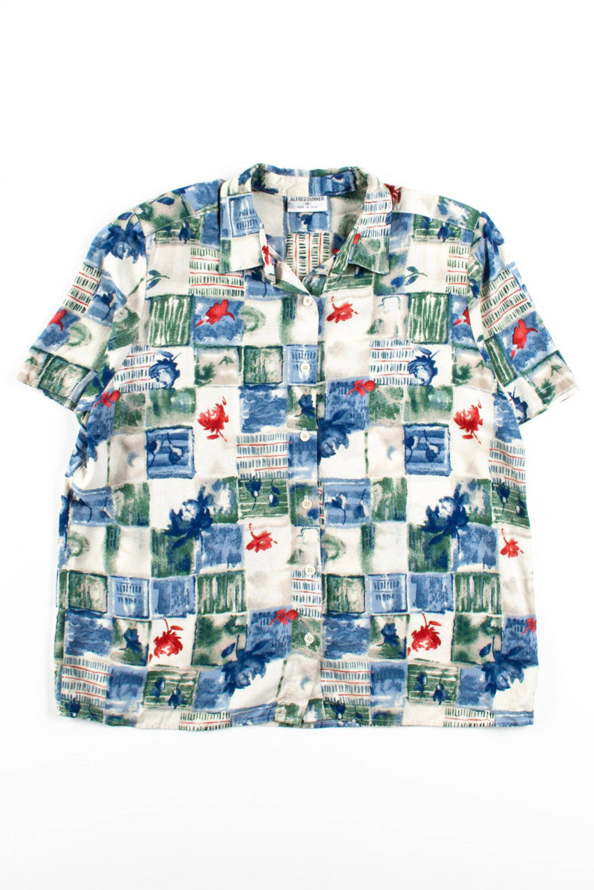 Vintage Watercolor Floral Button Up Shirt