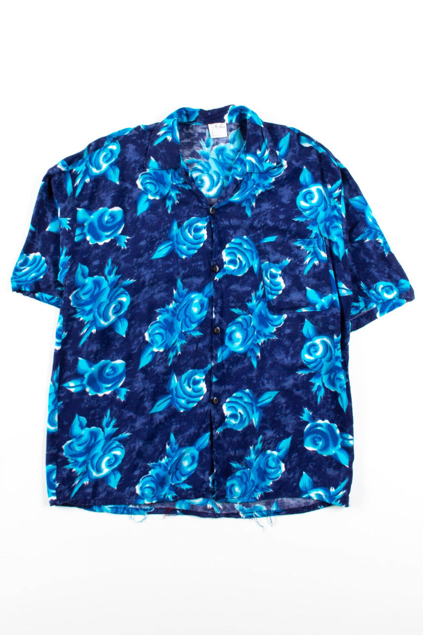 Blue Floral Button Up Shirt