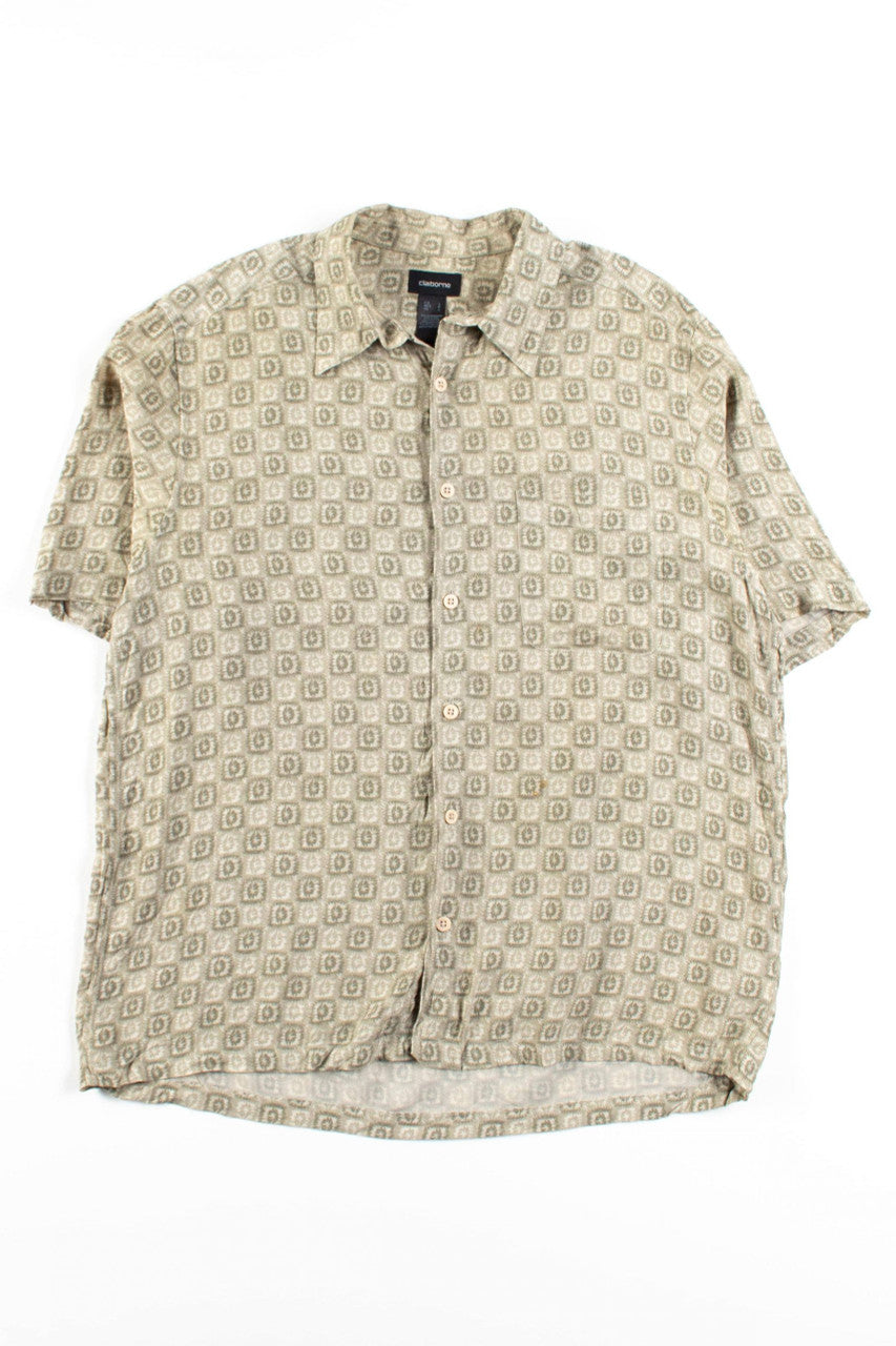 Abstract Checkerboard Button Up Shirt