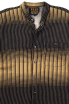 Vintage Striped Gradient Banded Collar Button Up Shirt