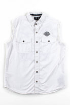 Harley Davidson Cut Off Button Up Shirt