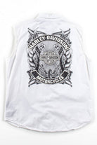 Harley Davidson Cut Off Button Up Shirt