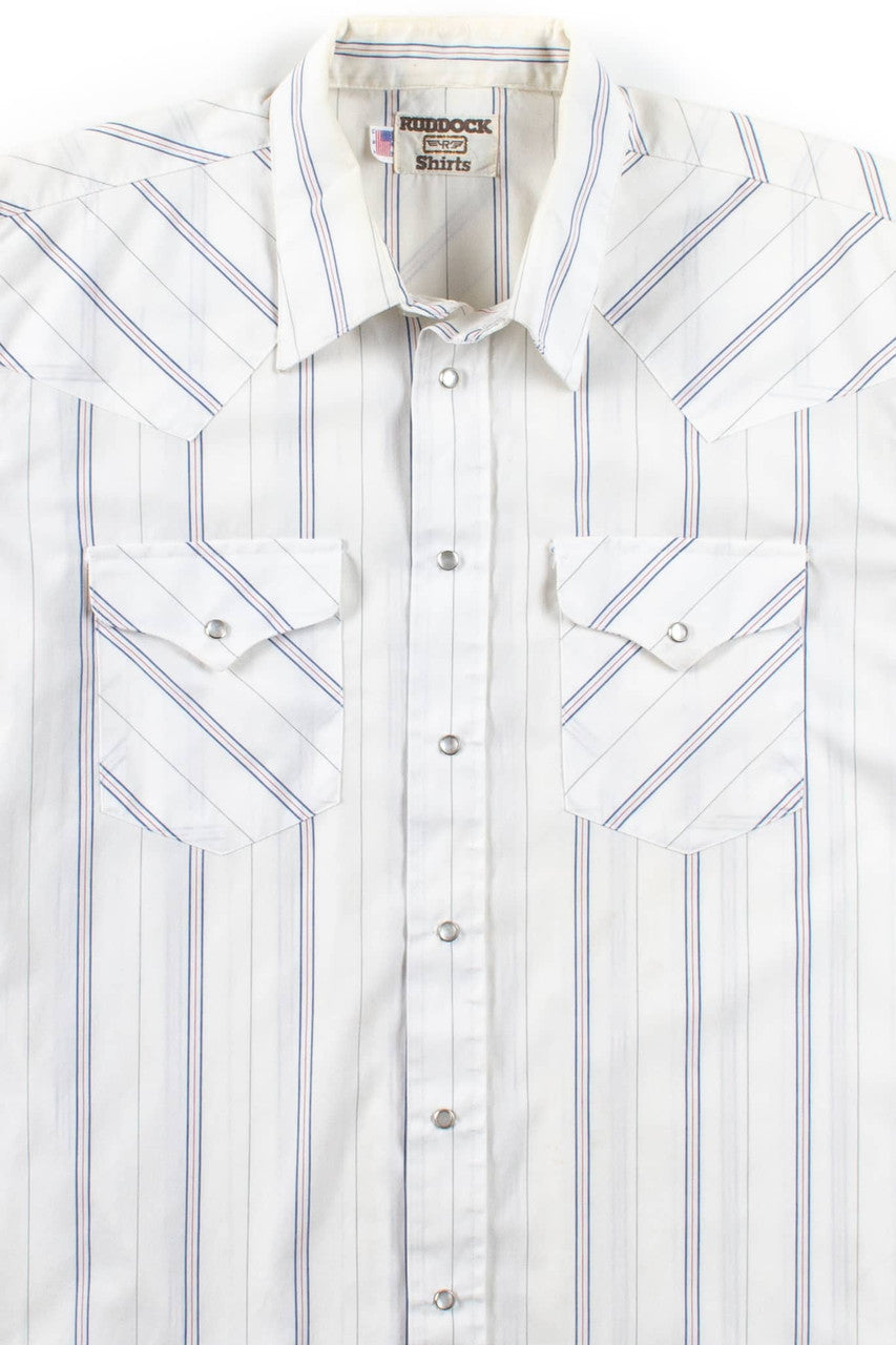 Vintage Striped Snap Button Up Shirt