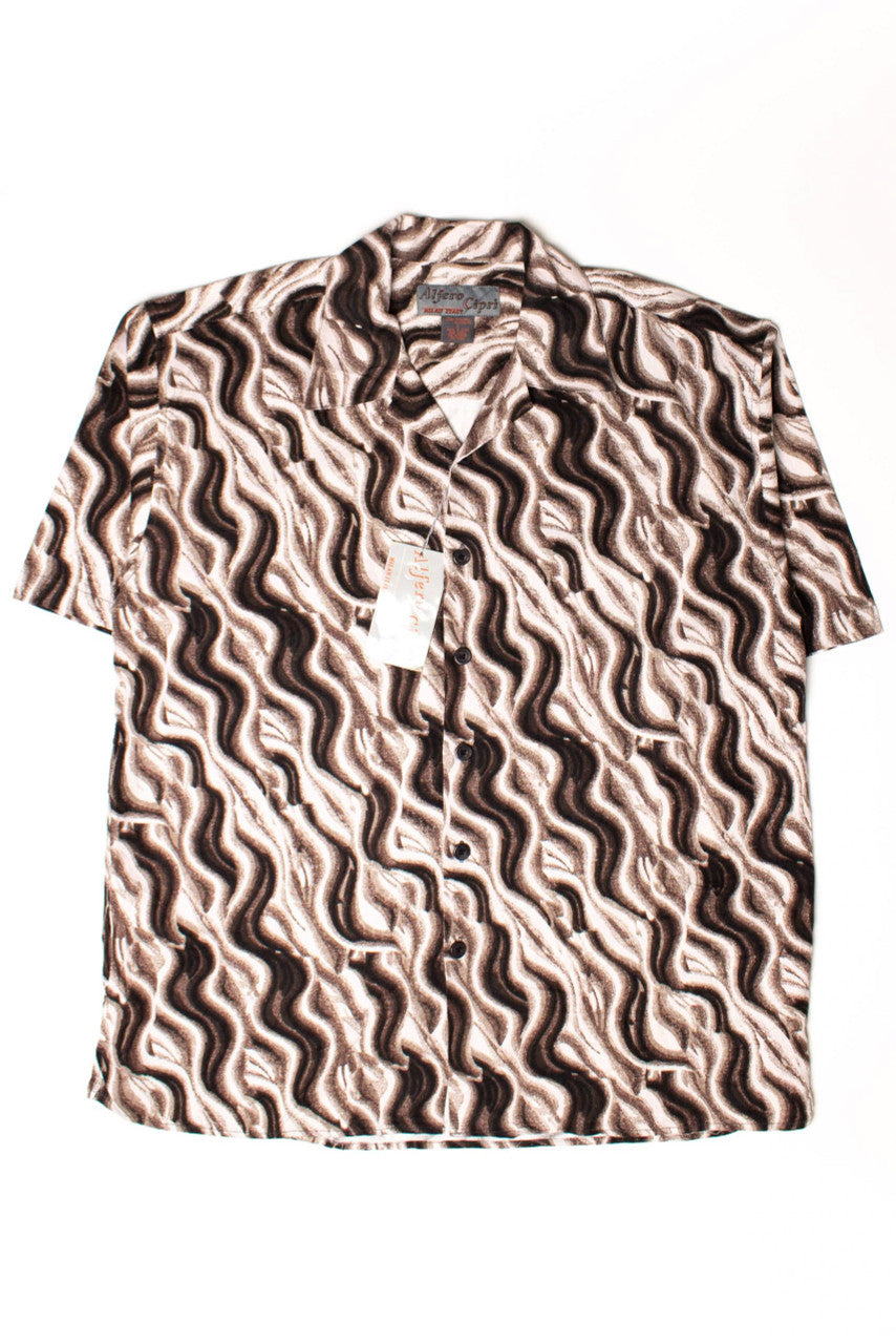 Vintage Chocolate Waves Button Up Shirt 1
