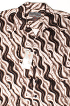 Vintage Chocolate Waves Button Up Shirt 1