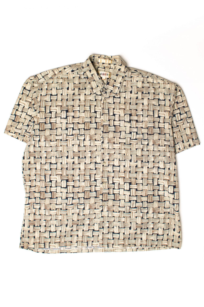 Vintage Basket Weave Button Up Shirt