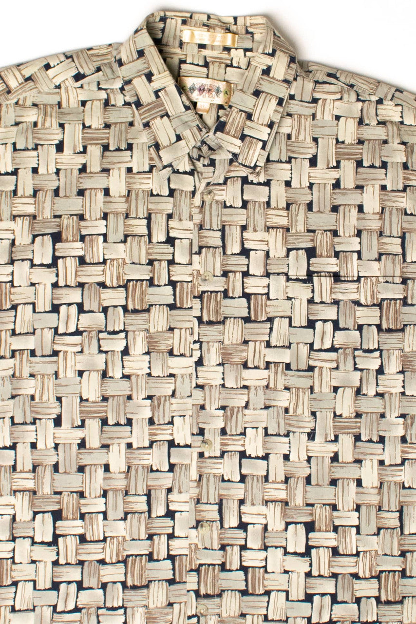 Vintage Basket Weave Button Up Shirt