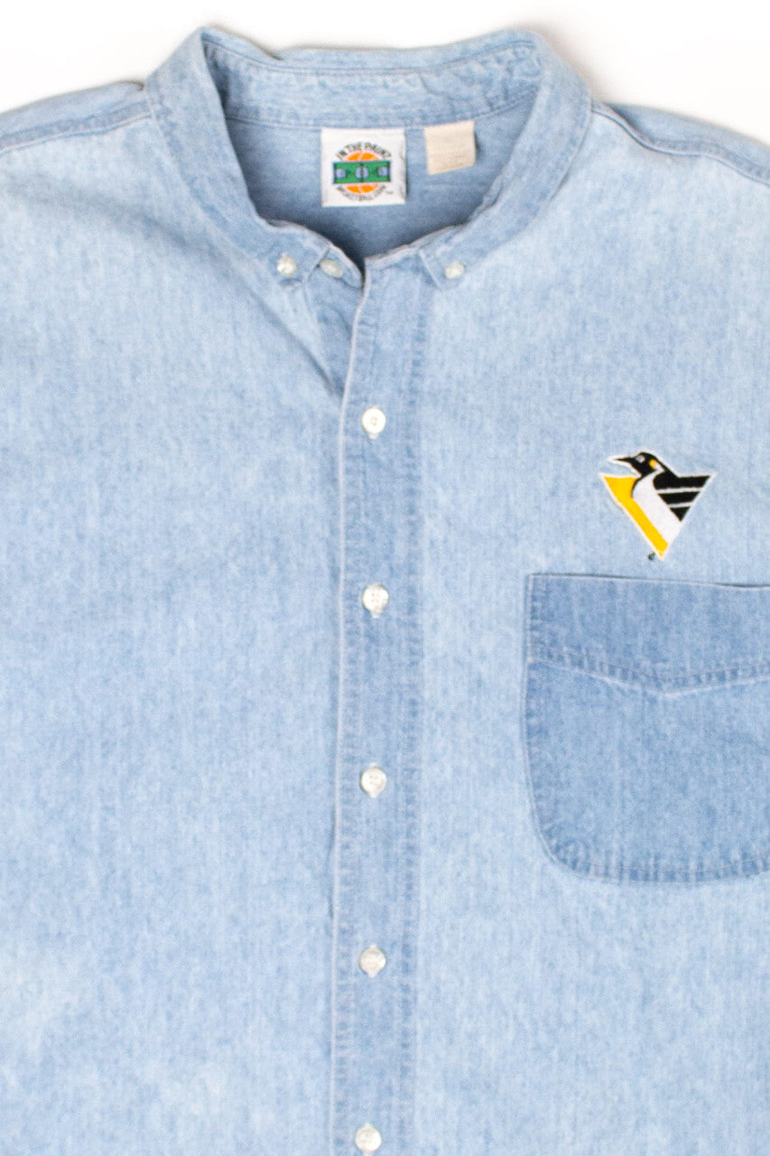Vintage Pittsburgh Pirates Denim Button Up Shirt (1990s)