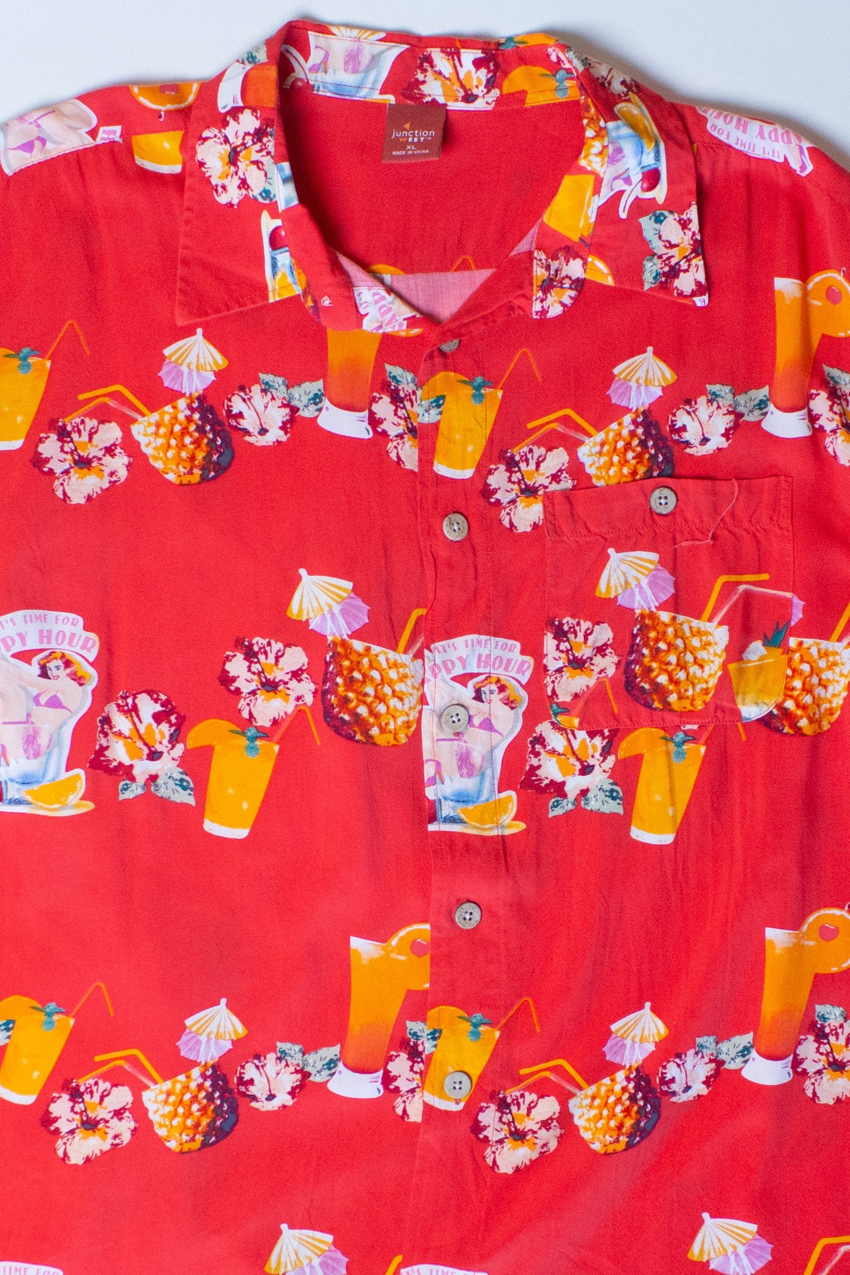 "It's Time For Happy Hour" Button Up Shirt (2020s)