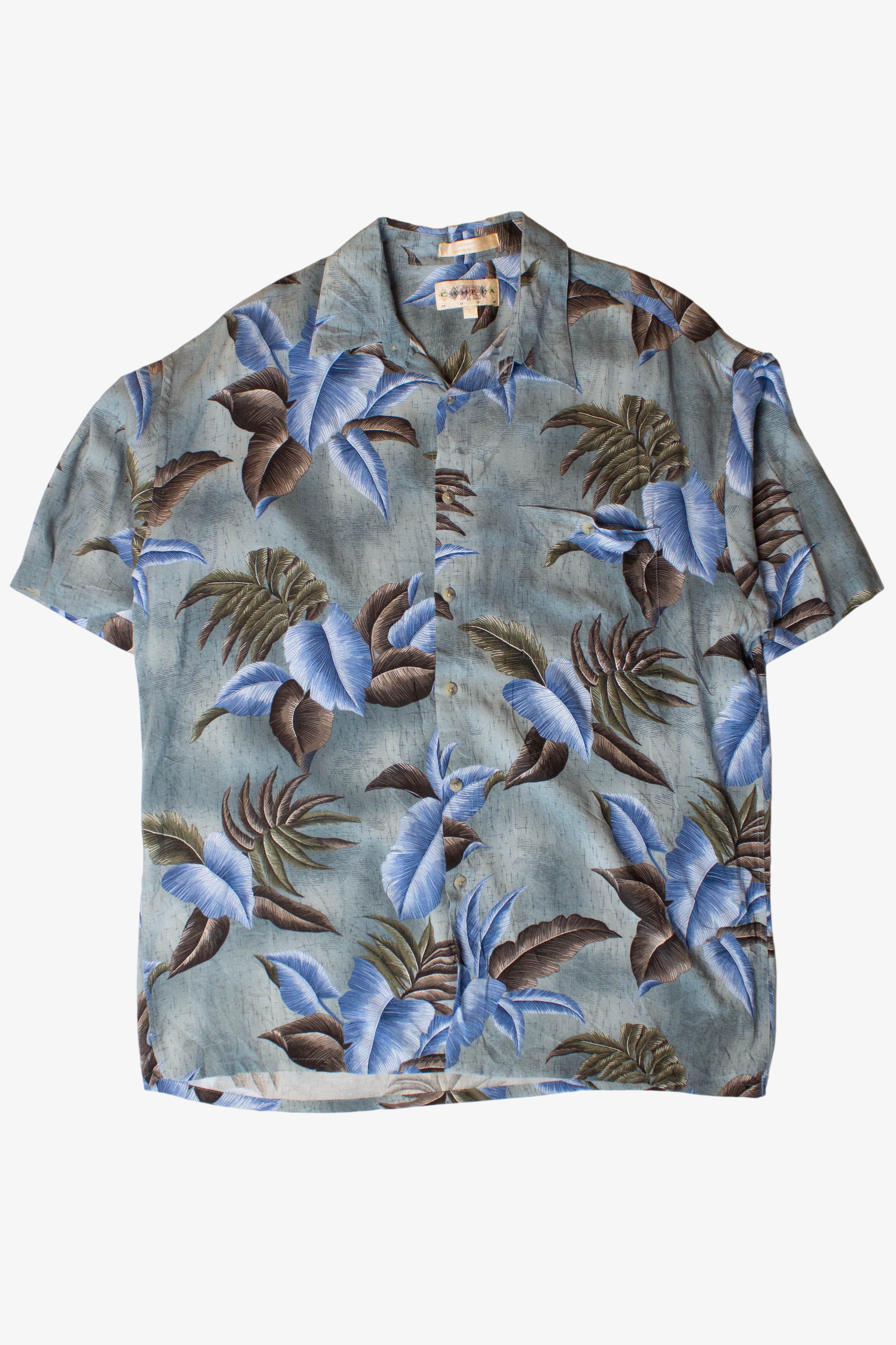 Vintage Blue Leaves Button Up Shirt (2000s)