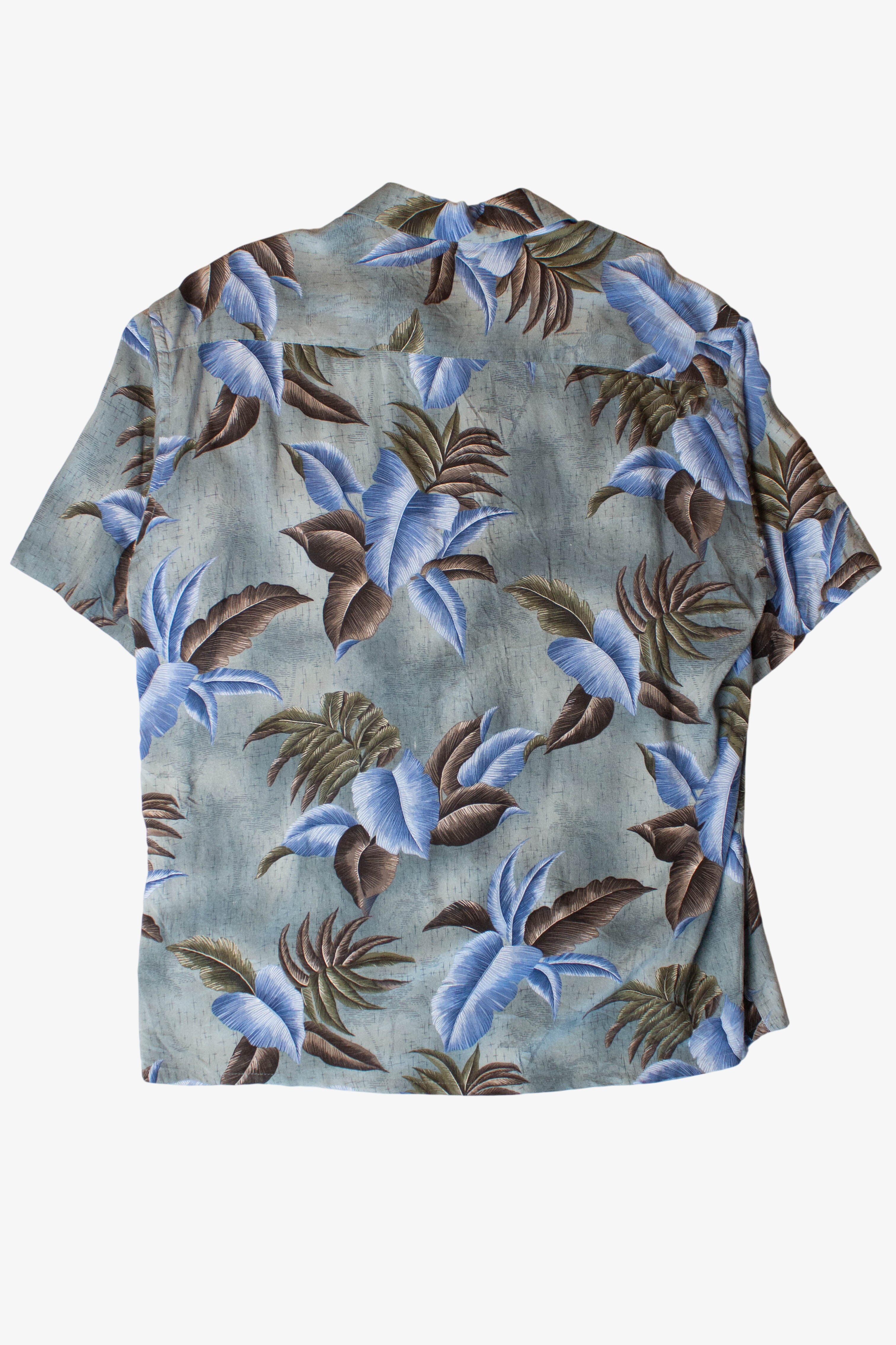 Vintage Blue Leaves Button Up Shirt (2000s)