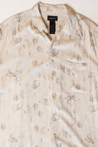 Vintage Beige Floral Button Up Shirt (2000s)