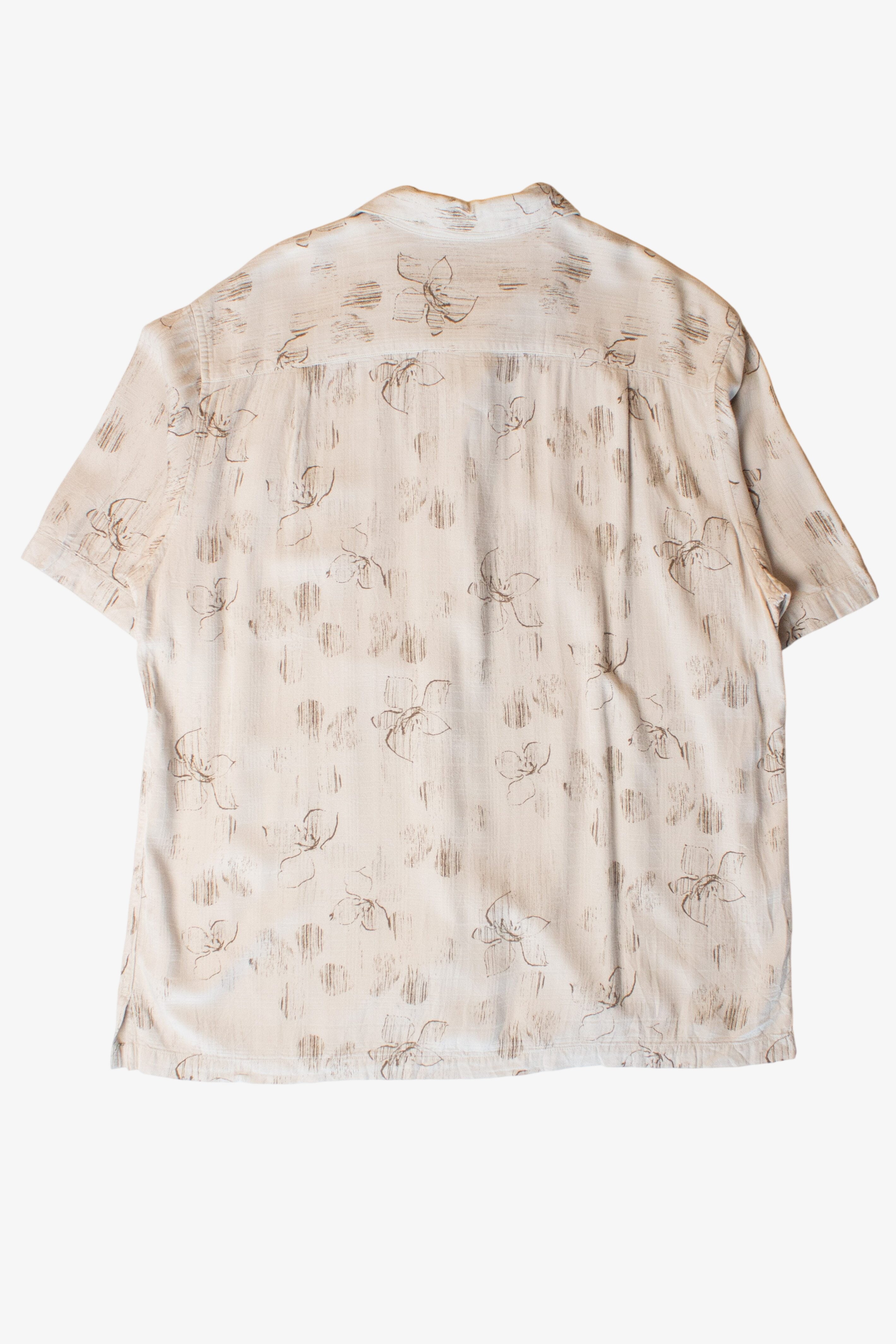 Vintage Beige Floral Button Up Shirt (2000s)
