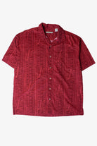 Vintage Red Bamboo Button Up Shirt (1990s)