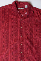 Vintage Red Bamboo Button Up Shirt (1990s)