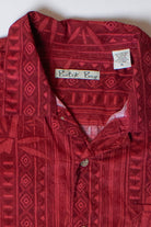 Vintage Red Bamboo Button Up Shirt (1990s)