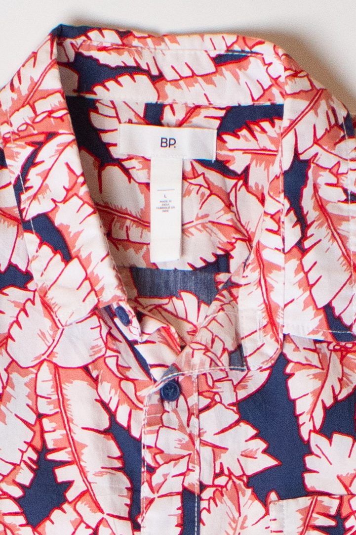 Red Leaves Button Up Shirt (2000s)