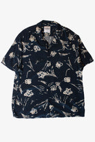 Navy Floral Button Up Shirt (2010s)
