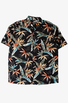 Black Multicolor Leaves Button Up Shirt (2000s)