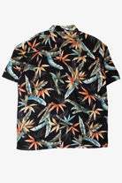 Black Multicolor Leaves Button Up Shirt (2000s)