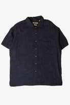 Vintage Navy Monochrome Palms Button Up Shirt (1990s)