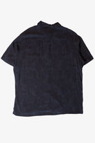Vintage Navy Monochrome Palms Button Up Shirt (1990s)