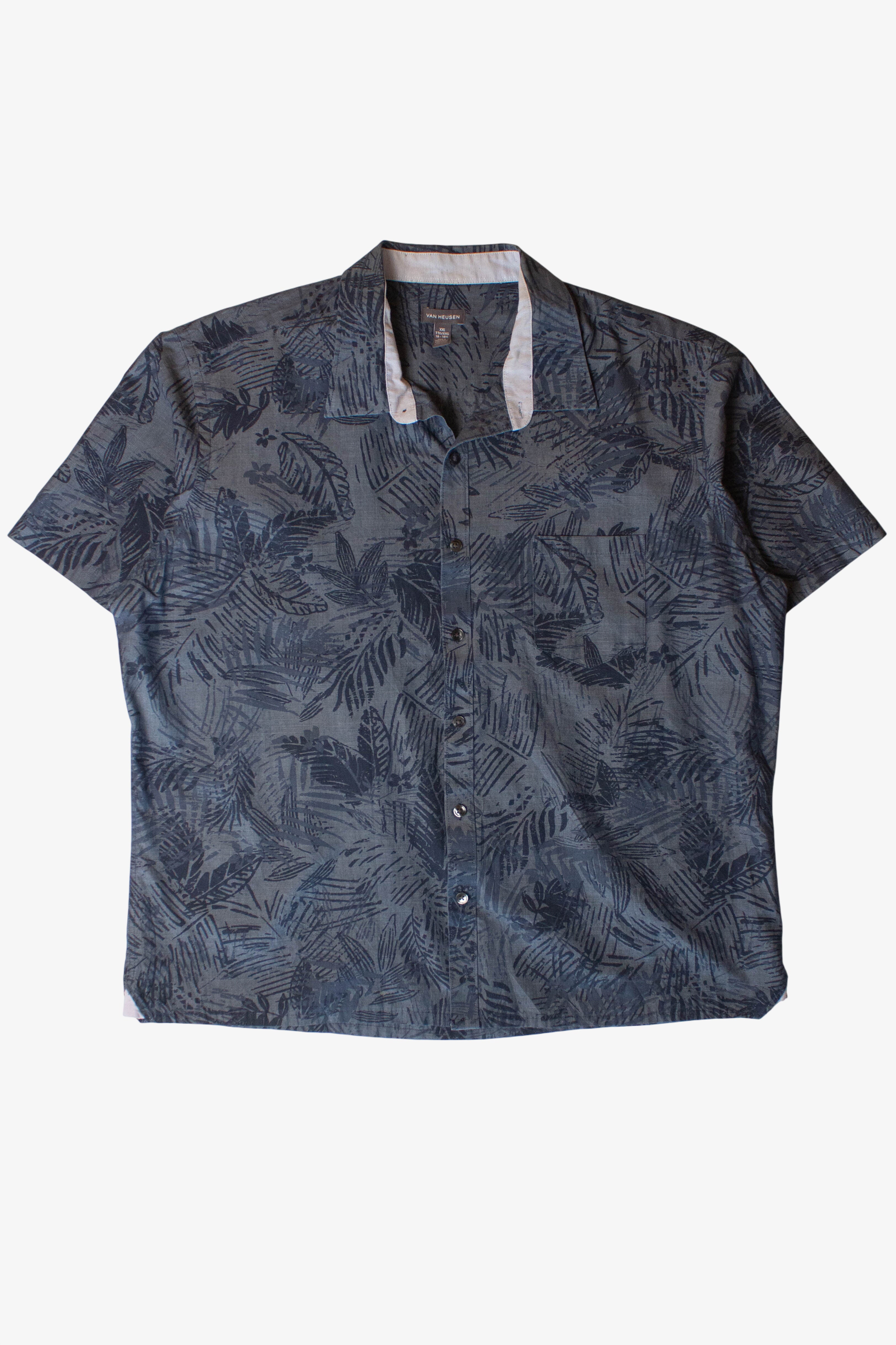 Blue Monochrome Palms Button Up Shirt (2000s)