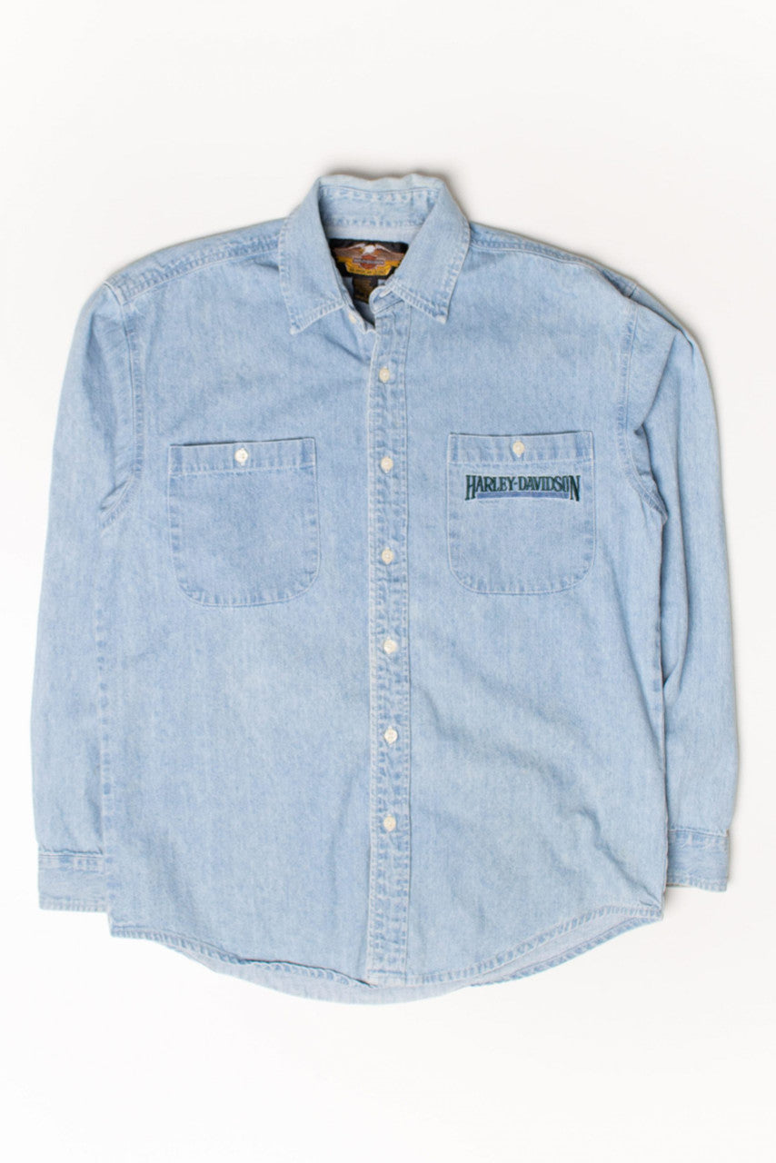 Vintage Harley-Davidson Denim Button Up Shirt