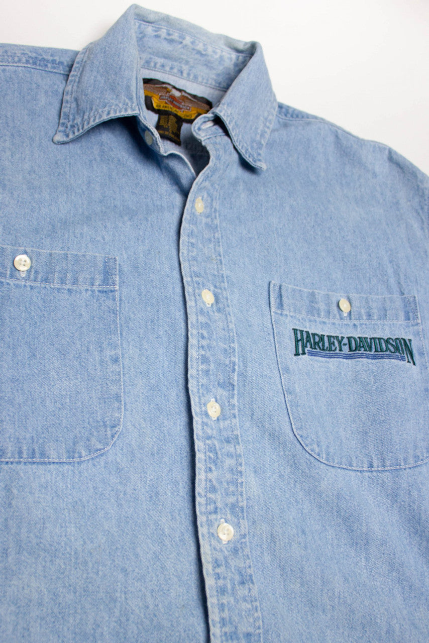 Vintage Harley-Davidson Denim Button Up Shirt – Ragstock