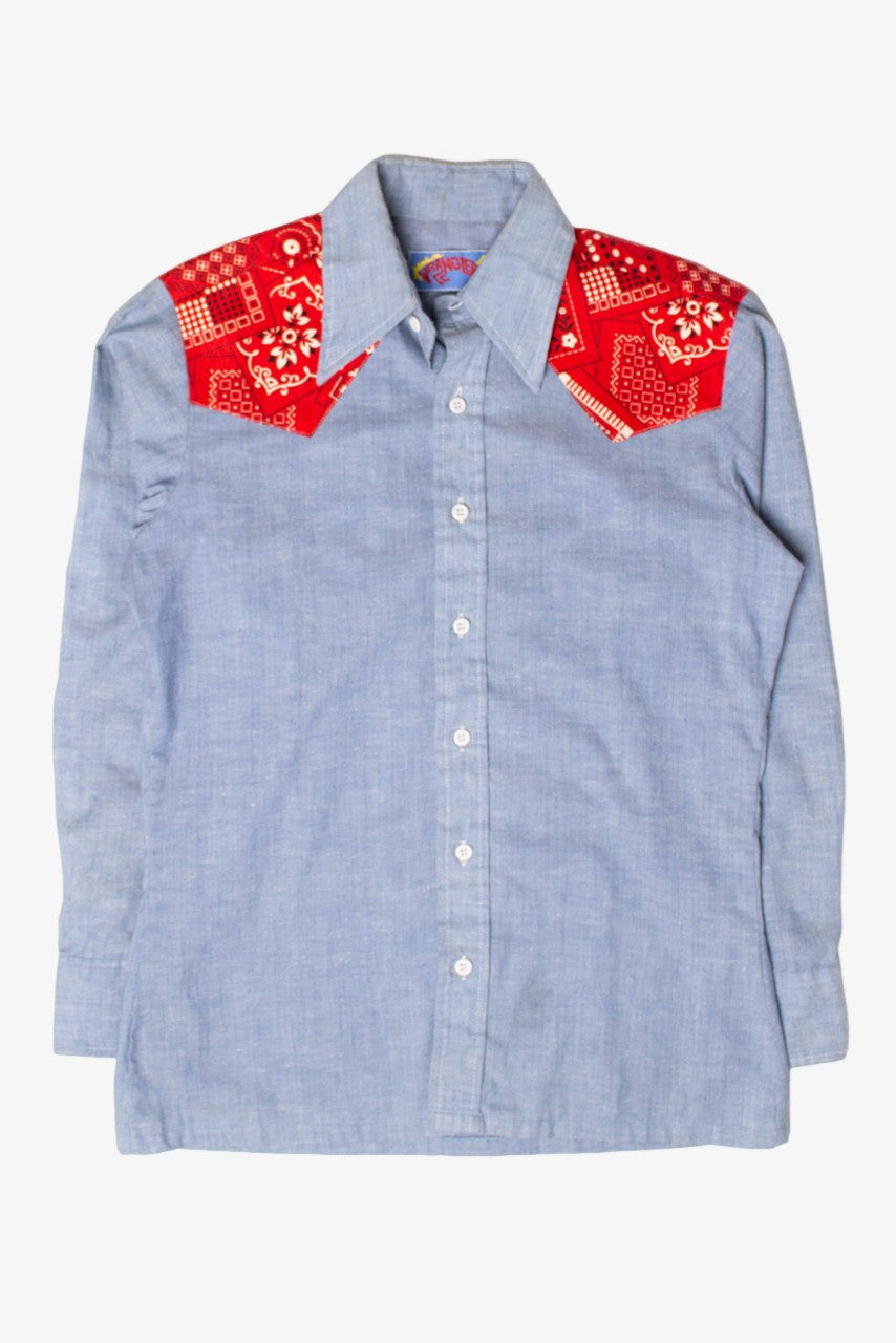 Vintage Wrangler Bandana Chambray Button Up Shirt (1970s)