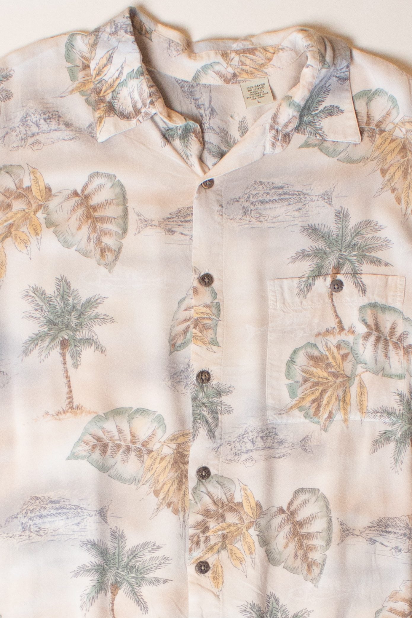 Fish & Palms Button Up Shirt (2000s)