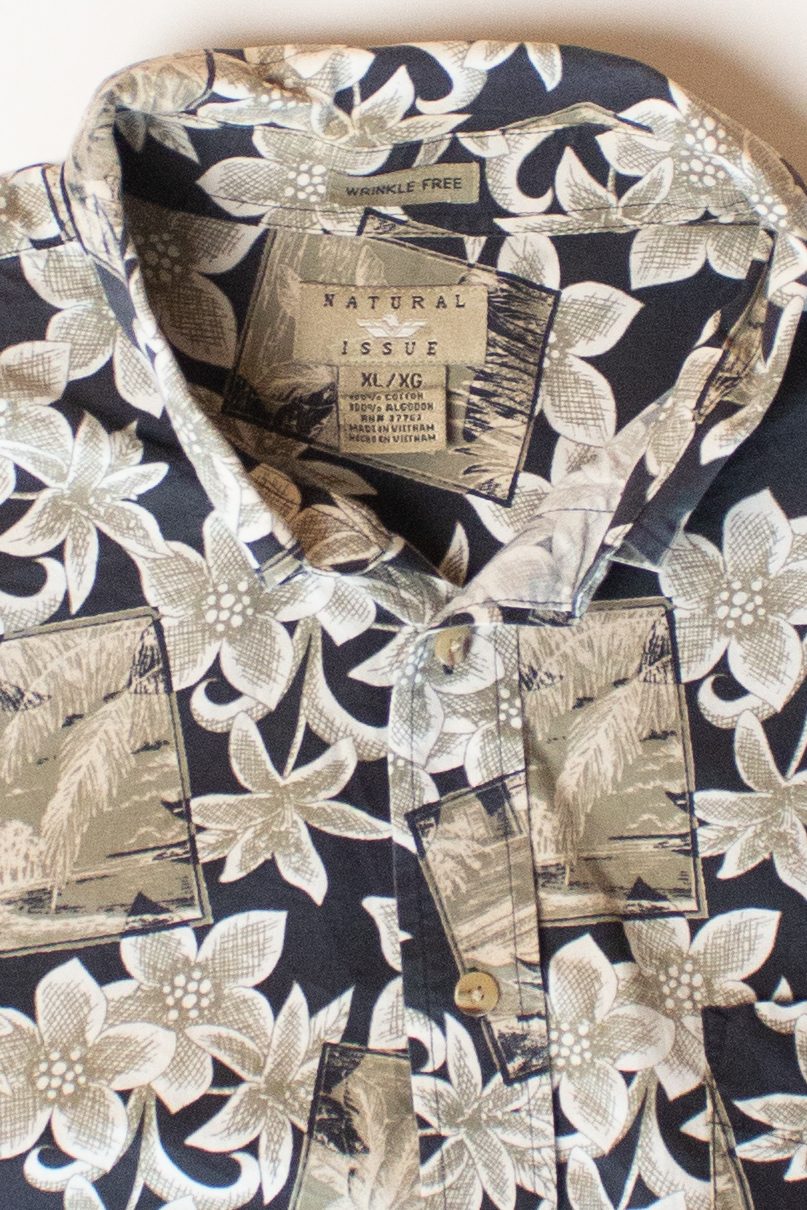 Vintage Tropical Pictures Button Up Shirt (1990s)