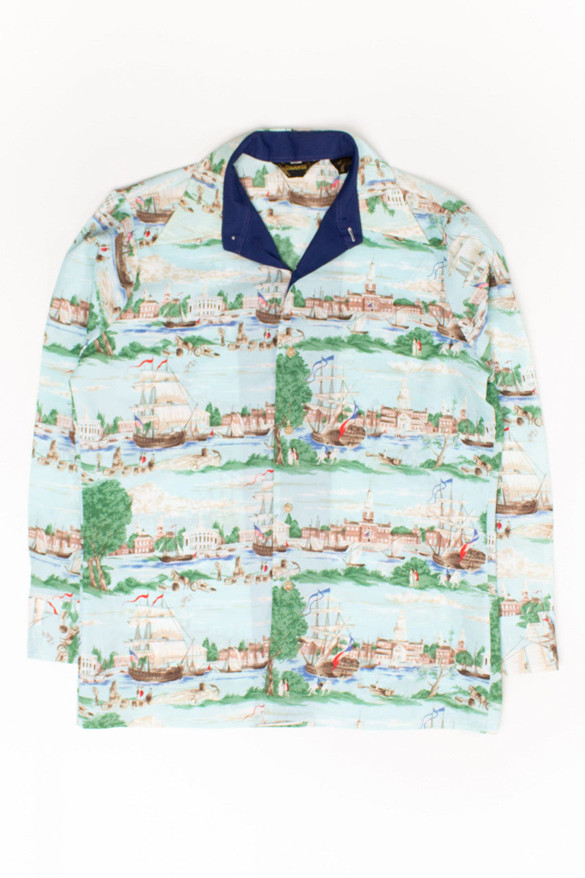 Vintage Colonial Harbor Button Up Shirt