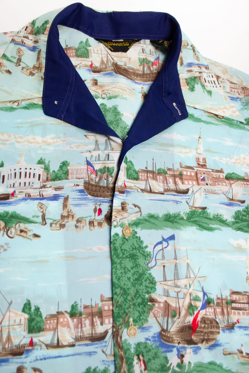 Vintage Colonial Harbor Button Up Shirt