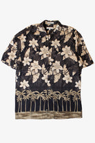 Vintage Black Hibiscus Button Up Shirt (1990s)