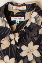 Vintage Black Hibiscus Button Up Shirt (1990s)
