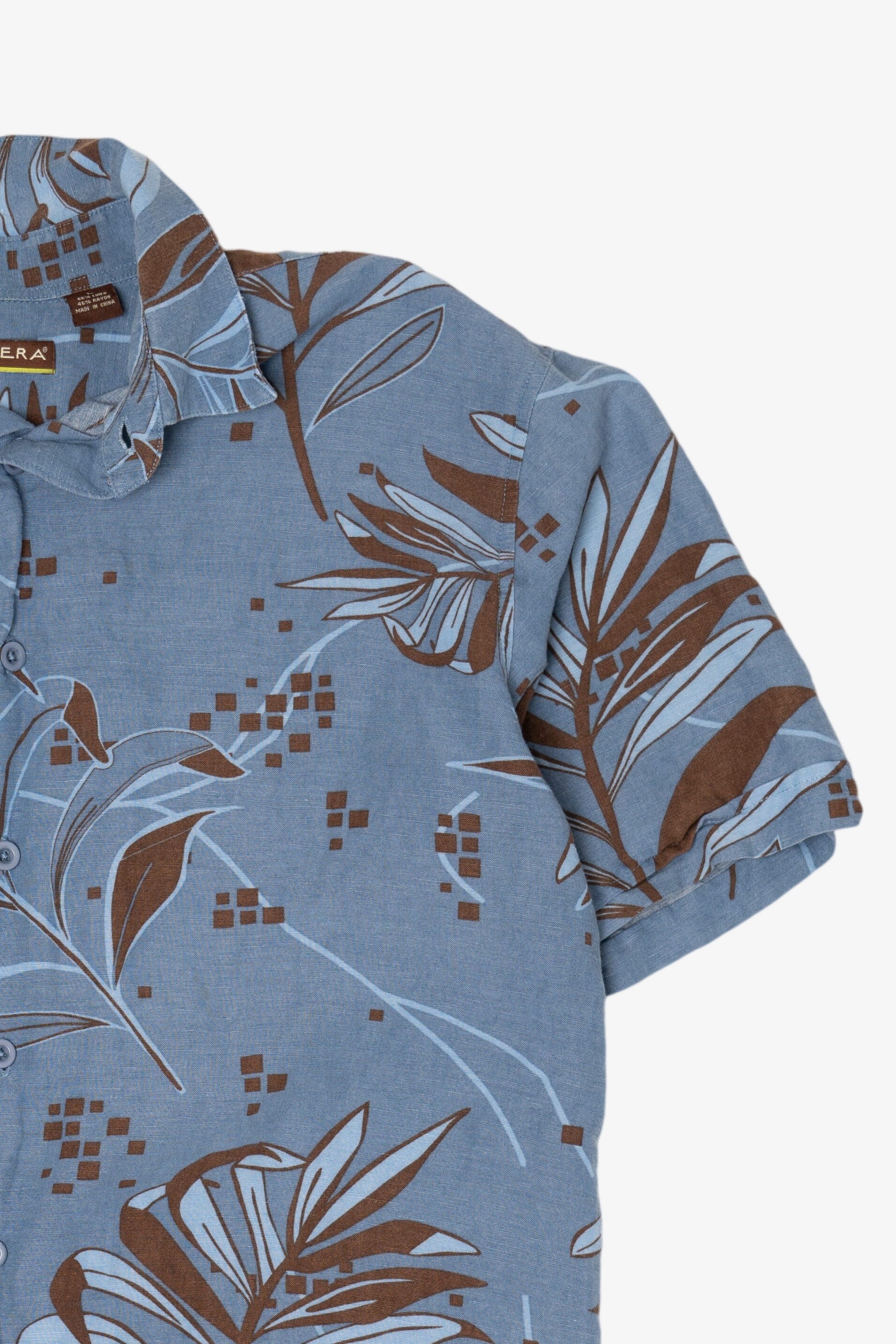 Blue Cubavera Button Up Shirt (2010s)