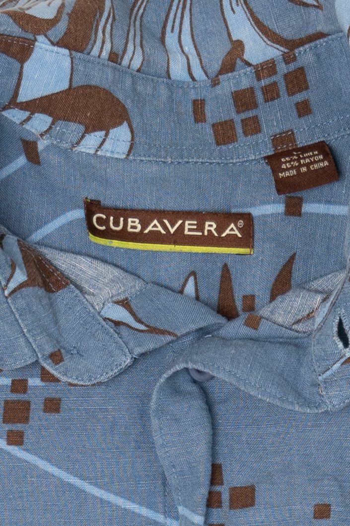 Blue Cubavera Button Up Shirt (2010s)