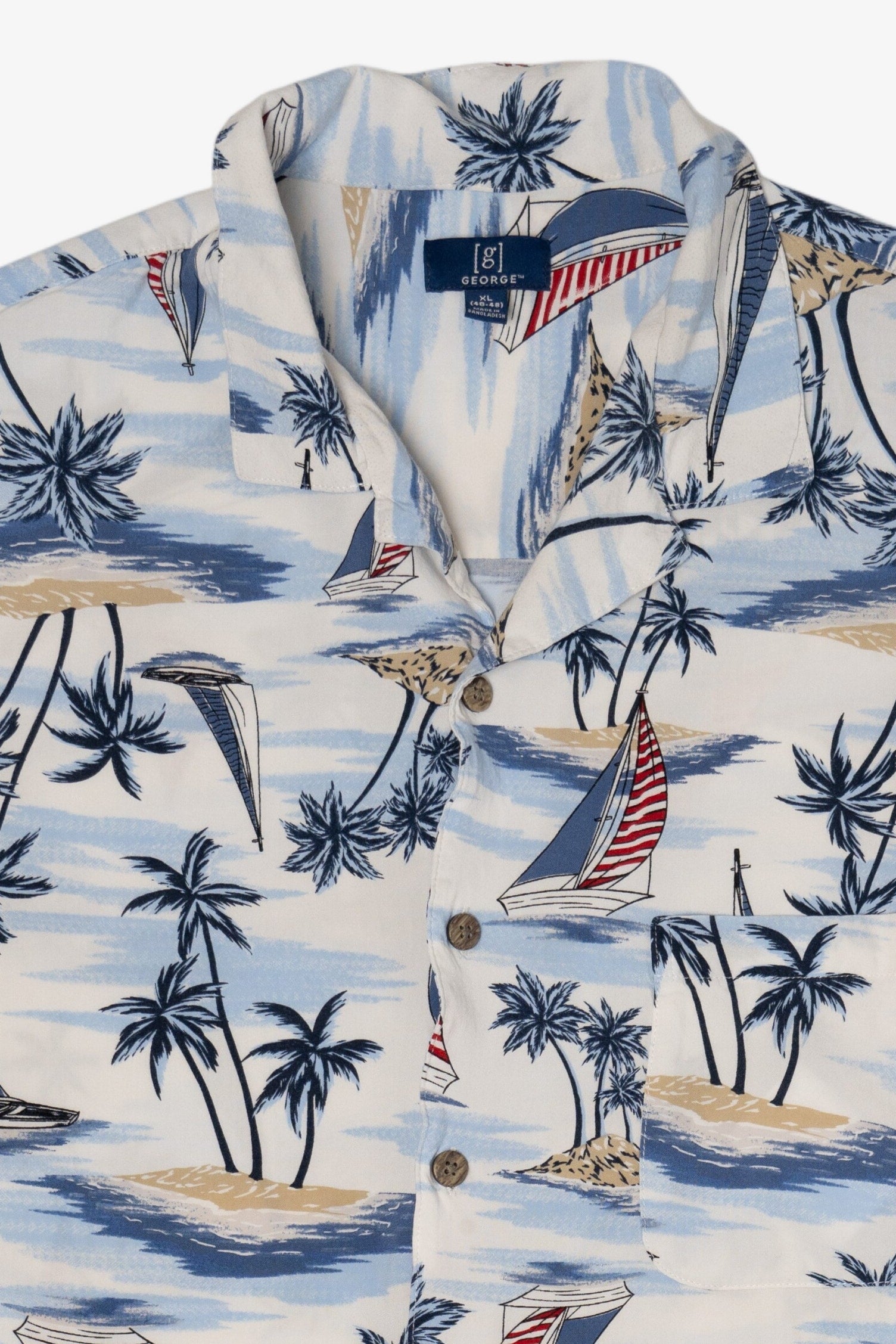 Blue George Button Up Hawaiian Shirt (2010s)