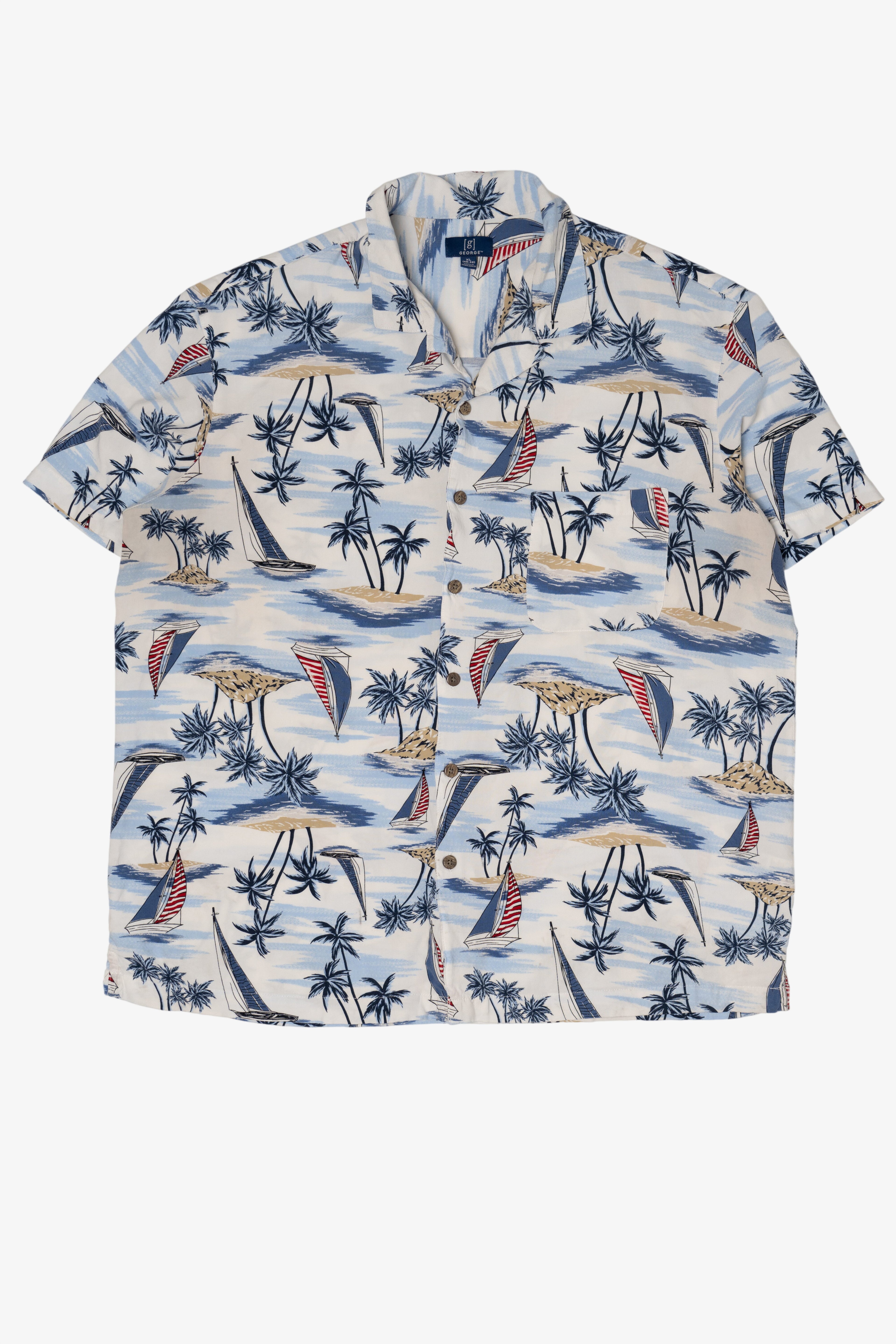 Blue George Button Up Hawaiian Shirt (2010s)