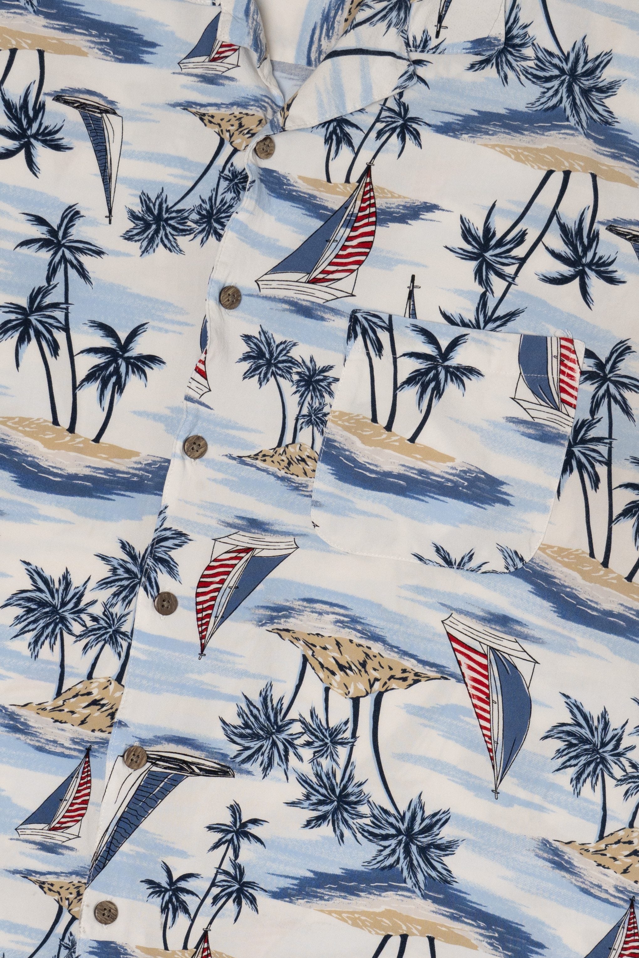 Blue George Button Up Hawaiian Shirt (2010s)