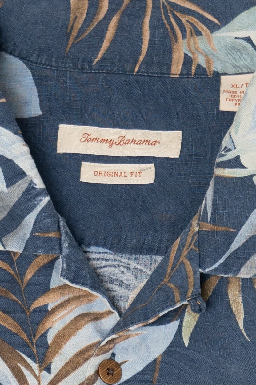 Navy Blue Tommy Bahama Button Up Shirt (2010s)
