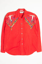 Vintage Beaded Longhorn Side Saddle Button Up Shirt